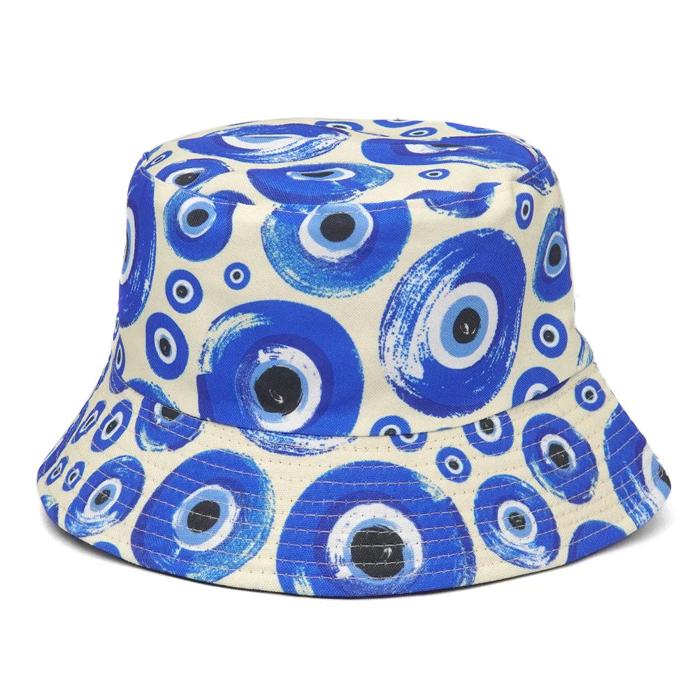 Reversible bucket hats with Turkish Eye print Clover