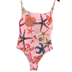 Push Up Starfish Print Monokini - Pink / S - Swimsuit