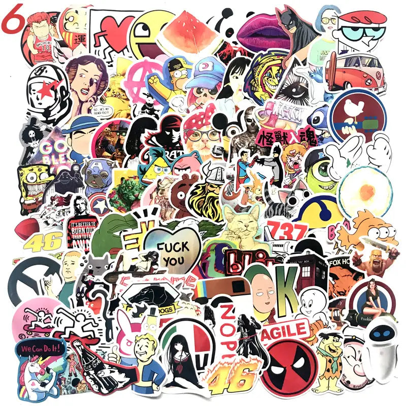 Cartoon Character 100 Stickers
