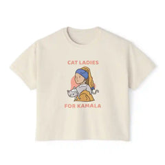 Cat Ladies For Kamala Cropped Short Sleeve T Shirt