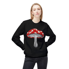 Thick Mushroom 3D applique Black Oversize Sweatshirt