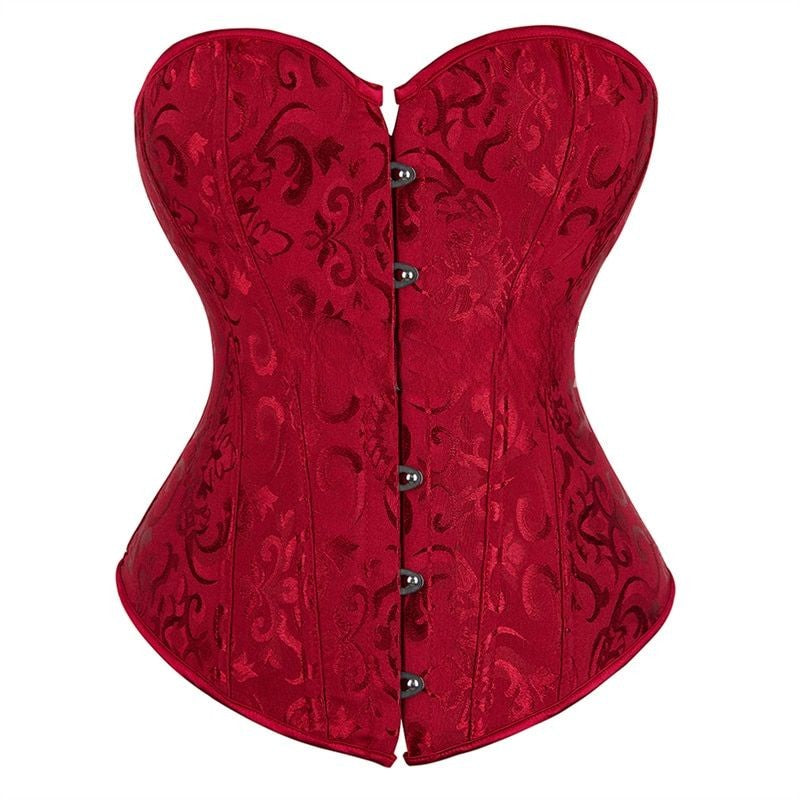 Overbust Lingerie Bridal Push Up Corset - Ligth Red / S