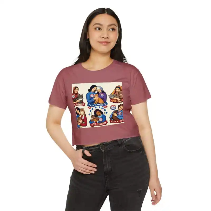 For Kamala Harris Short Sleeve Crop Tshirt