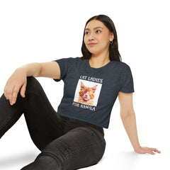 Cat Ladies For Kamala Round Neck Cropped T Shirt