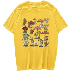 Mushroom Oversize T-Shirt - Yellow / XS