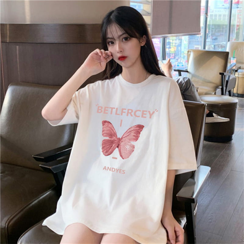 Butterfly Pink Oversize T-Shirt