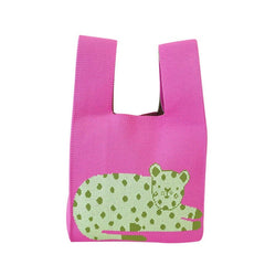 Mini Leopard Pattern Knot Wrist Bag Handbag