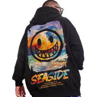 Thumbnail for Seaside Hip-Hop Oversized Hoodie - Black / M - hoodie