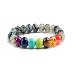 7 Chakra Natural Stone Bracelet for Energy Balance Black