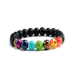 7 Chakra Natural Stone Bracelet for Energy Balance Frosted