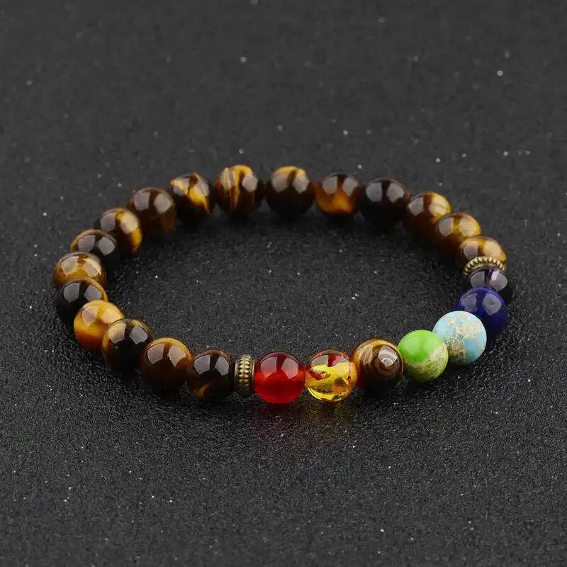 7 Chakra Natural Stone Bracelet for Energy Balance Yellow