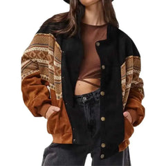 70s Pattern Single Breasted Long Sleeve Jacket