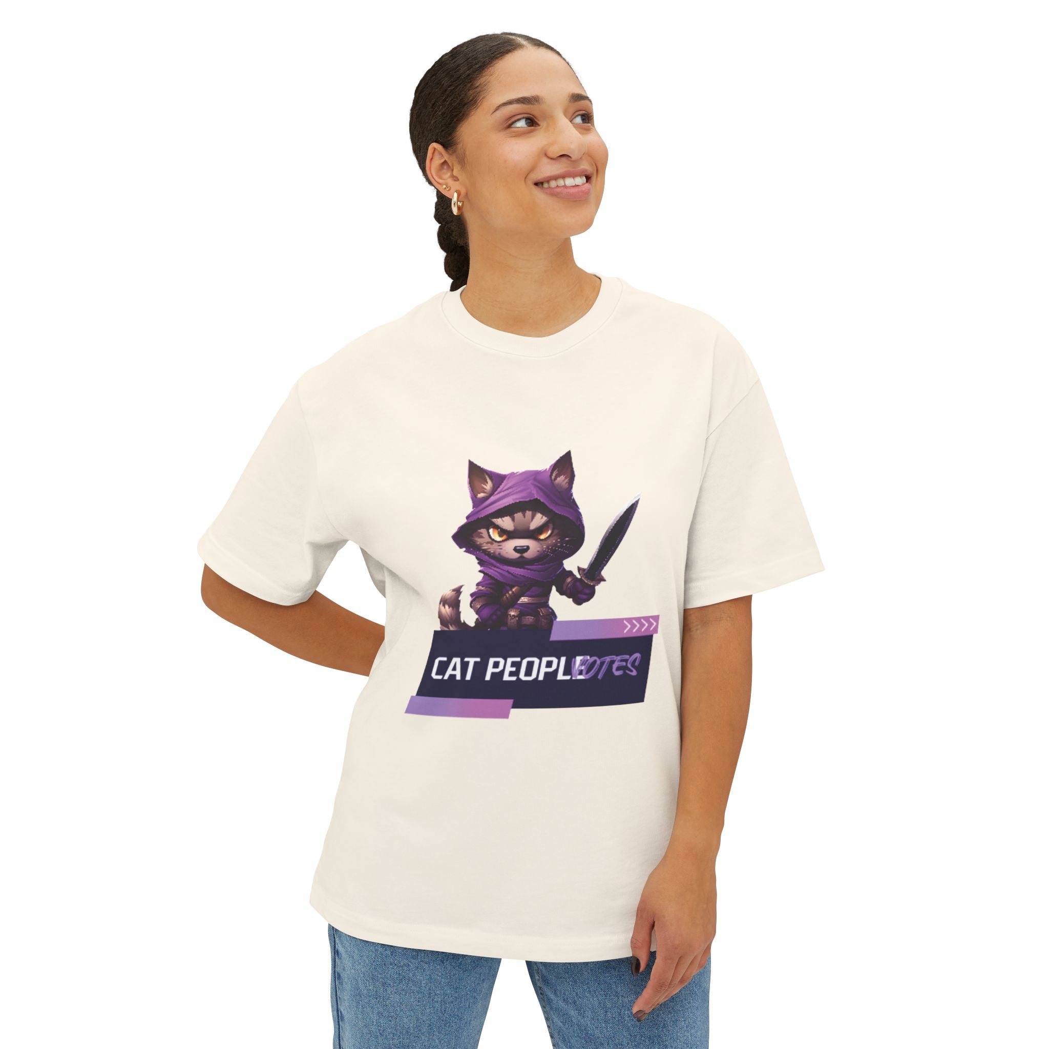 Cat People Votes Oversized Short Sleeve TShirt