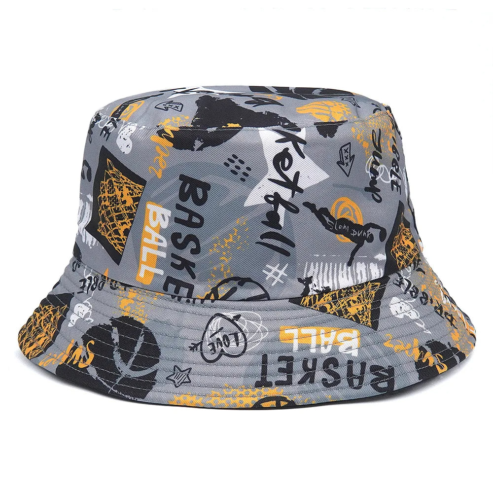 Reversible Bucket Hats With Football Flags Print