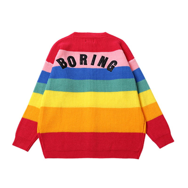 Rainbow Knitted Boring Sweater
