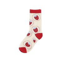 Thumbnail for Cute Pink Strawberry Socks - Red-White / 34-43