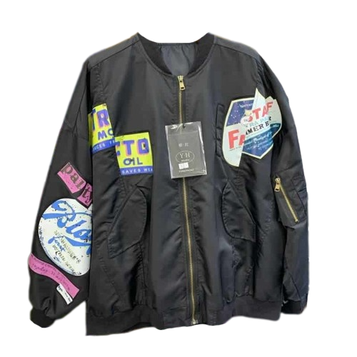 80’s Lettering Party Japan Style Jacket - Black / One size -