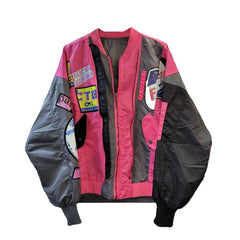 80’s Lettering Party Japan Style Jacket - Rose pink / One