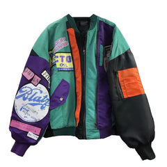 80’s Lettering Party Japan Style Jacket - Green