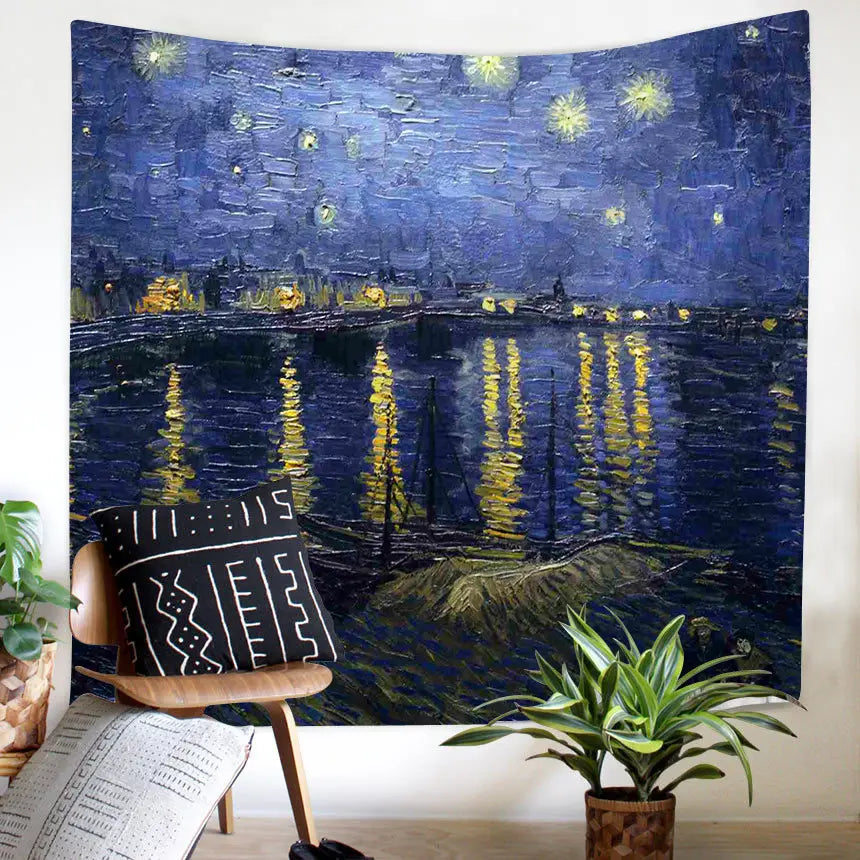 Art and Flowers Tapestry Wall