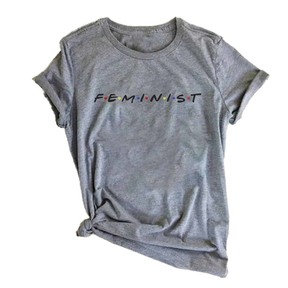 Feminist Print Aesthetics T-Shirt - Grey / S