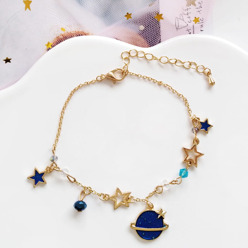 Five Pointed Star and Planet Bracelet