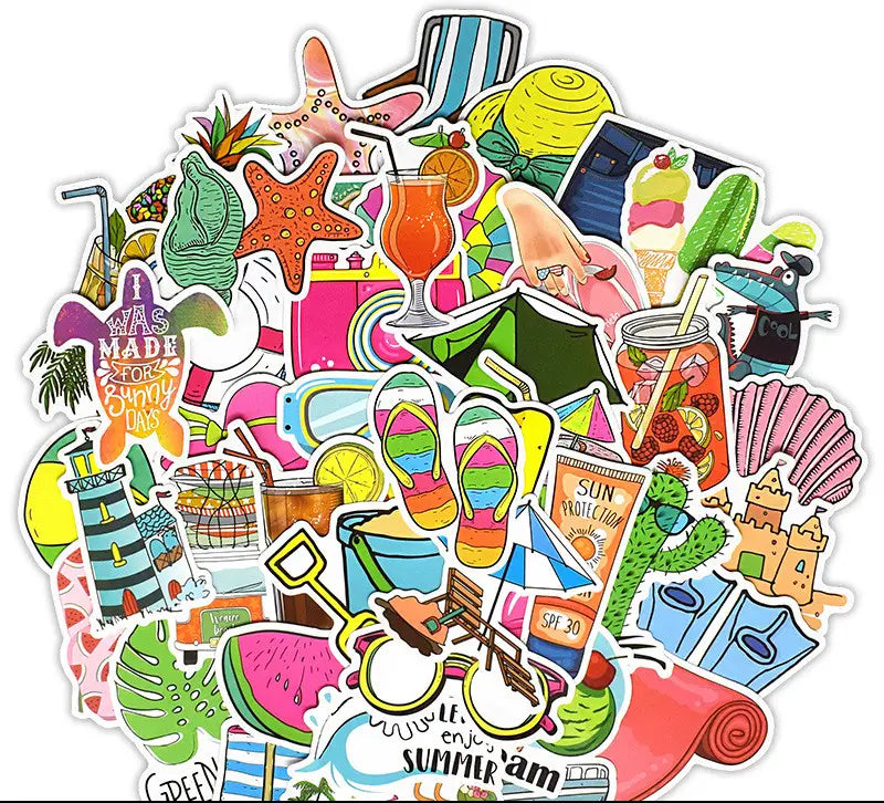 Summer Fun Sticker 50 Stickers set