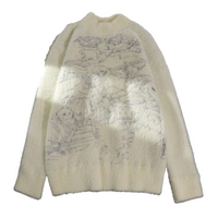 Thumbnail for Furry Lazy Round Neck Sweater - White-White / One Size