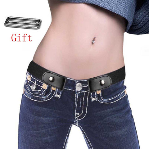 Solid Color Buckle-Free Elastic Waist Belt