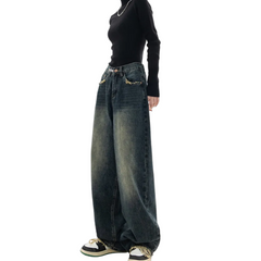 Harajuku Vintage High-Waist Wide Jeans