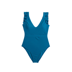 Ruffle One-Piece Swimsuit - Blue / S - Swimsuits