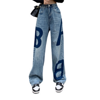 Thumbnail for Pink Graphic Y2K Jeans