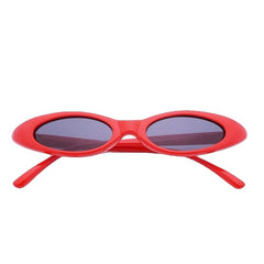 Vintage Small Oval Cat Eye Sunglasses - Red Gray