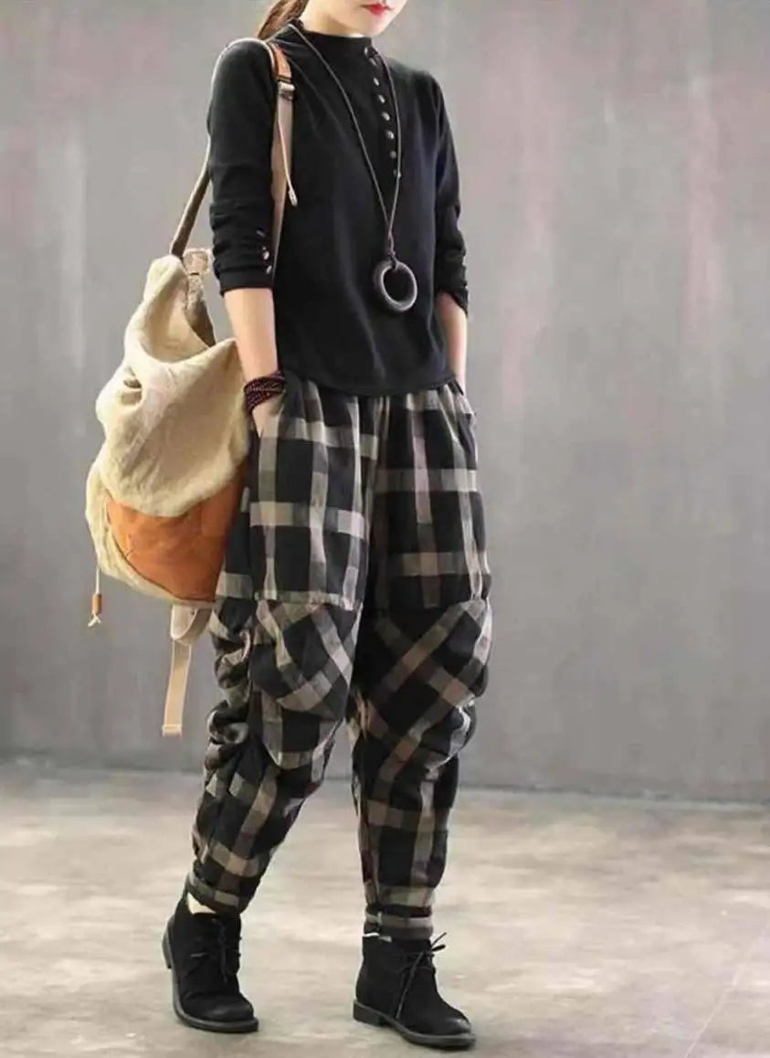 Vintage Checkered Pattern Pants