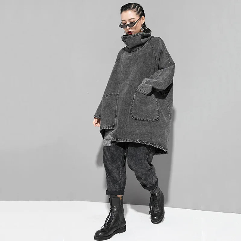 Grey Demin Loose Fit Oversize