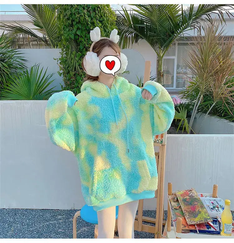 Winter Rainbow Kawaii Fur Hoodies