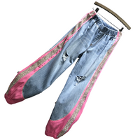 Thumbnail for Color Ankle-Tied Harem Jeans - Light Blue / M