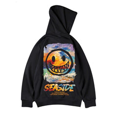 Seaside Hip-Hop Oversized Hoodie - hoodie