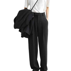 Twill Suit Wide Leg Straight Trousers Pants