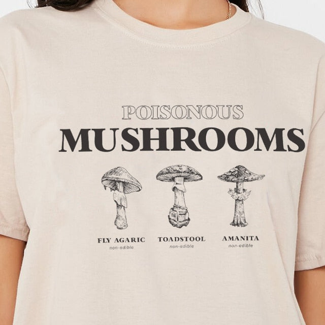 Poisonous Mushrooms Vintage T-Shirt - Khaki / XS