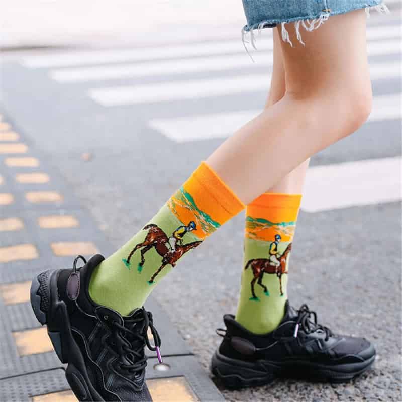 Waves Mona Lisa Mid Leg Tube Happy Socks