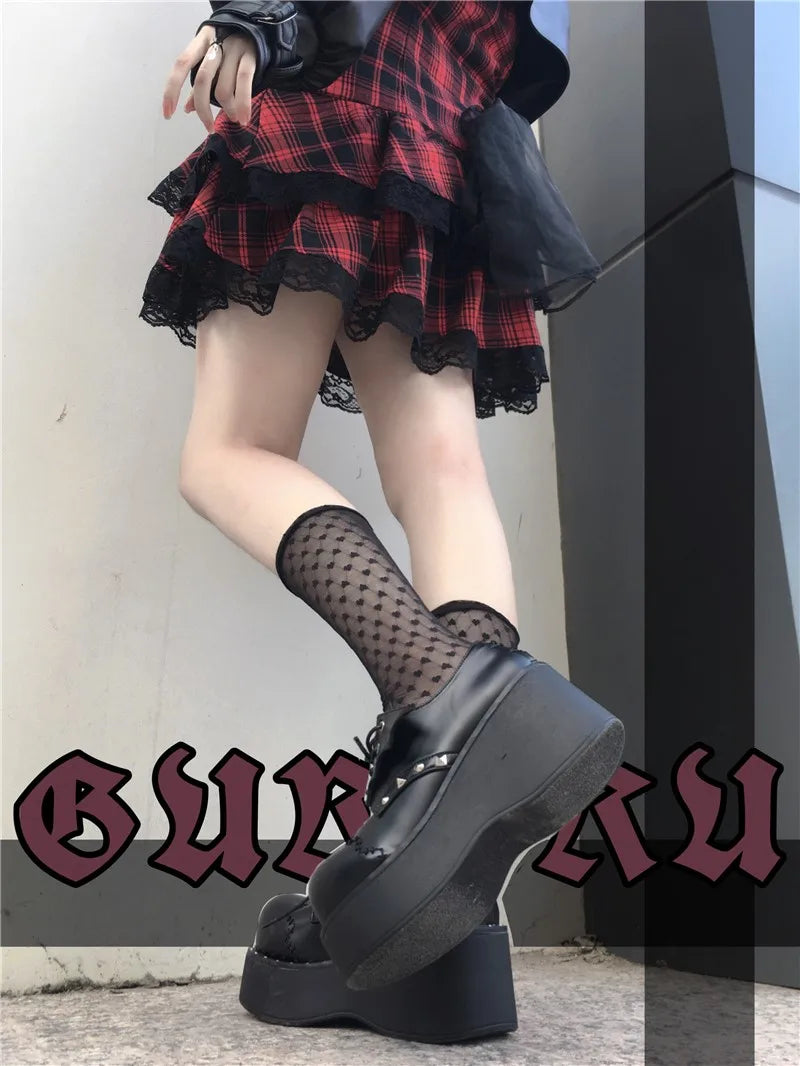 Bat Gothic Style Harajuku Dark Goth Punk Platform