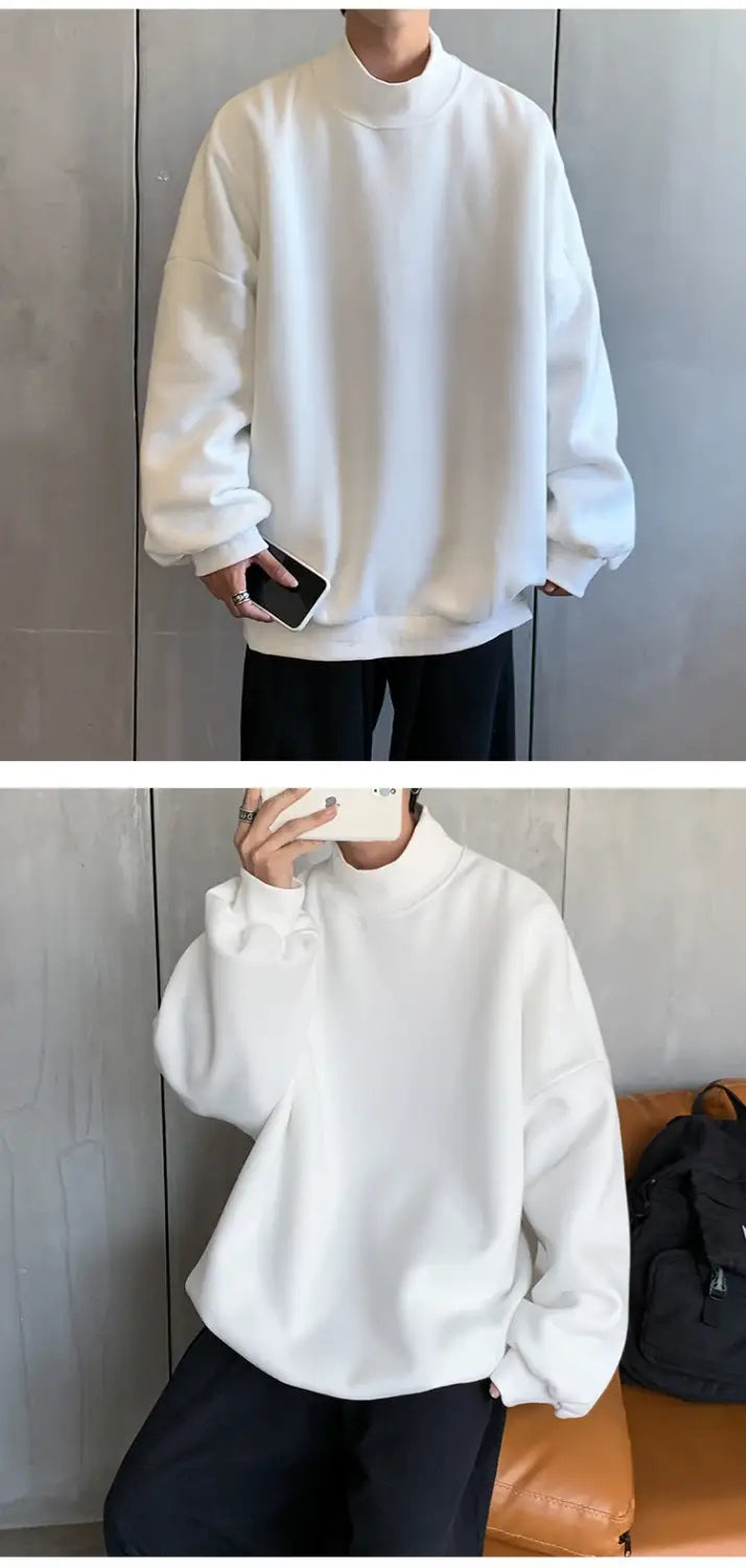 Korean Fashion Stand-up Collar Pastel Sweatshirt