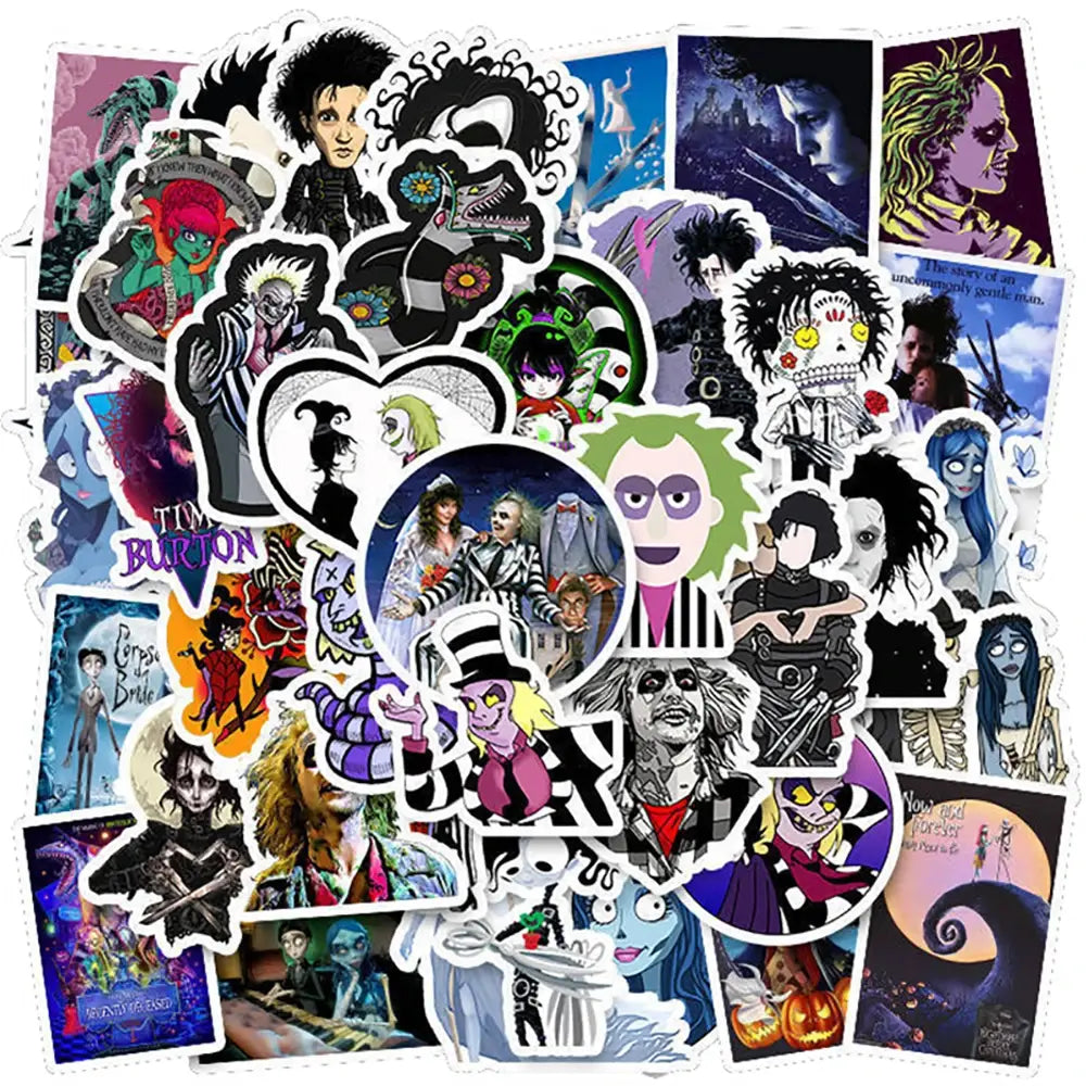 Tim Burton Classic Movie Stickers 50PCS Waterproof