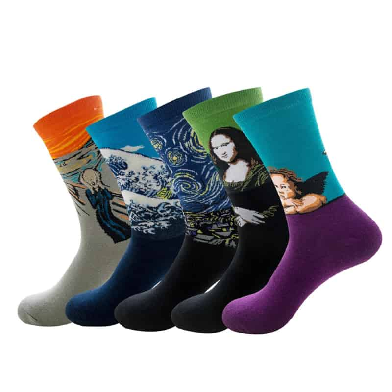 Waves Mona Lisa Mid Leg Tube Happy Socks