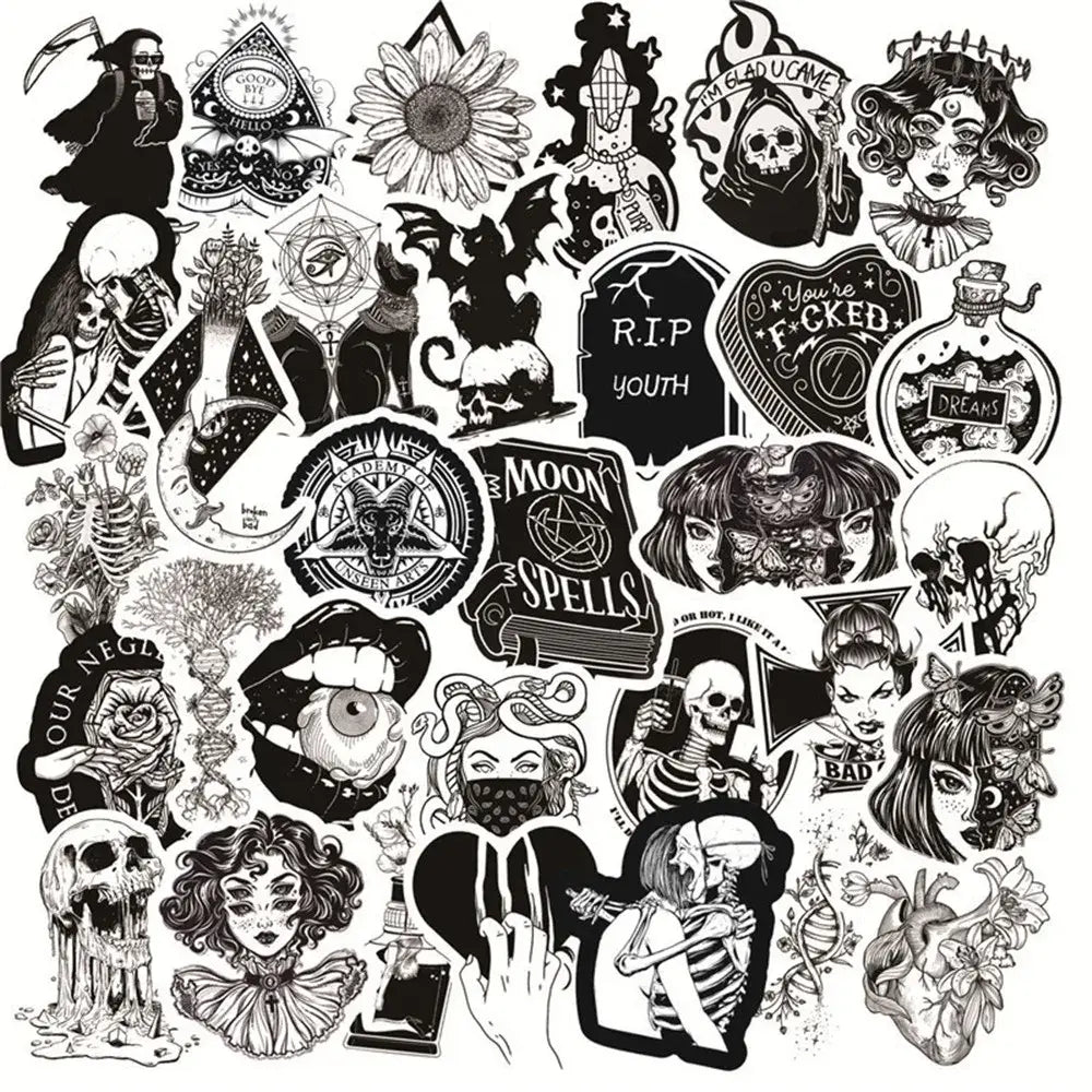 Witch Goth 50PCS Waterproof Stickers