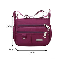 Zipper Waterproof Messenger Crossbody Shoulder Bag