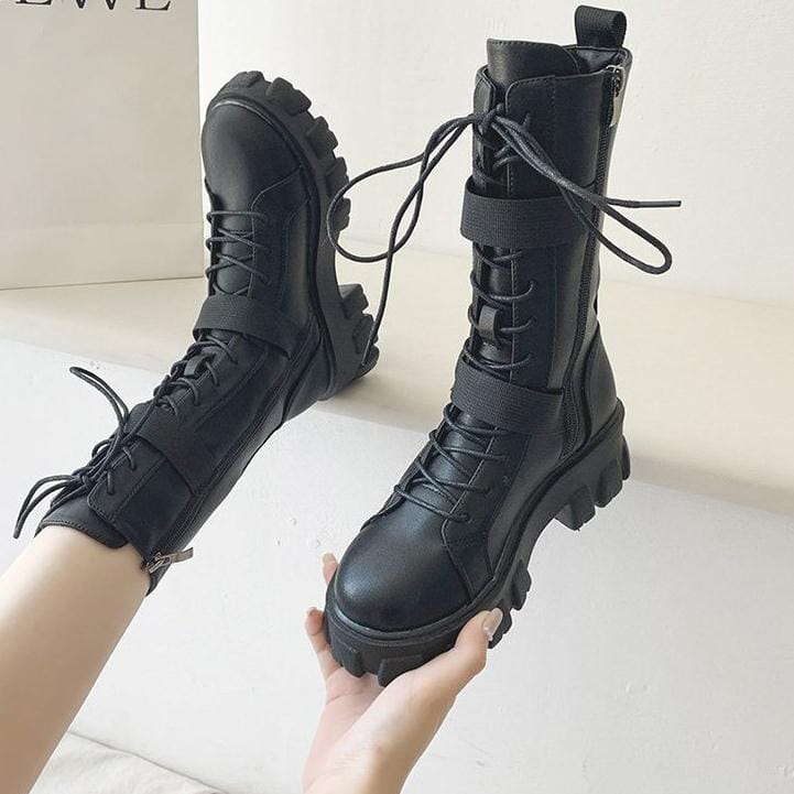 Punk Style Platform Ankle Boots