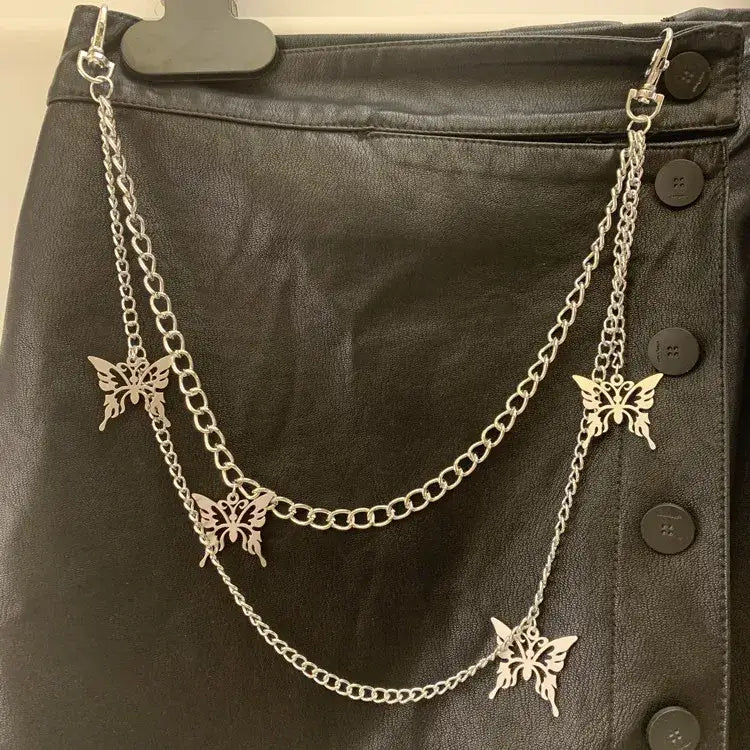 Aesthetic Butterfly Metallic Waist Chain