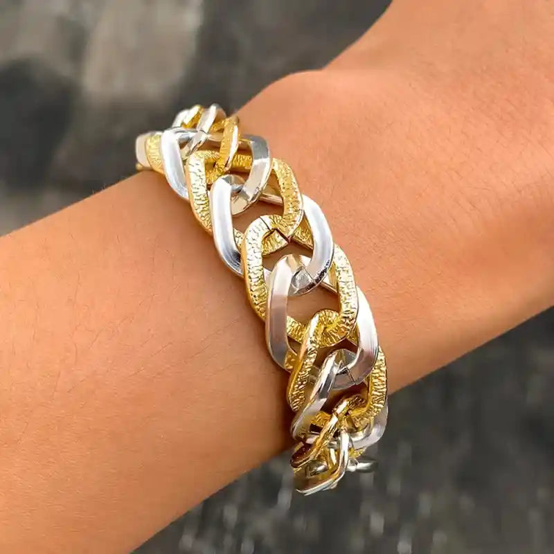 Thick Braided Bracelets Gold Color